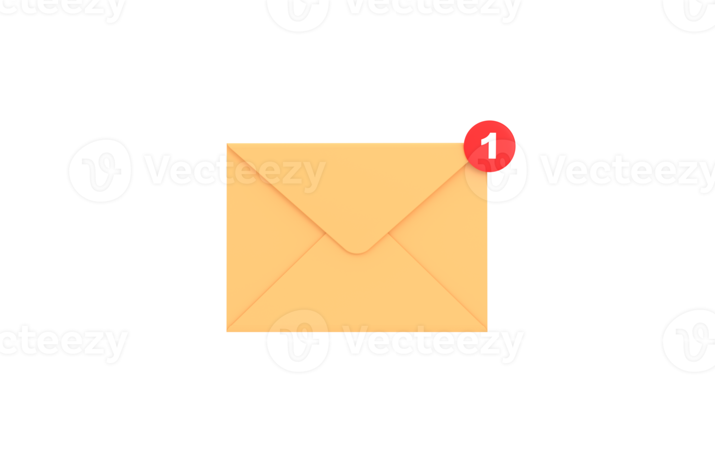 3d. mail envelope with notification new message. envelope email  unread. png