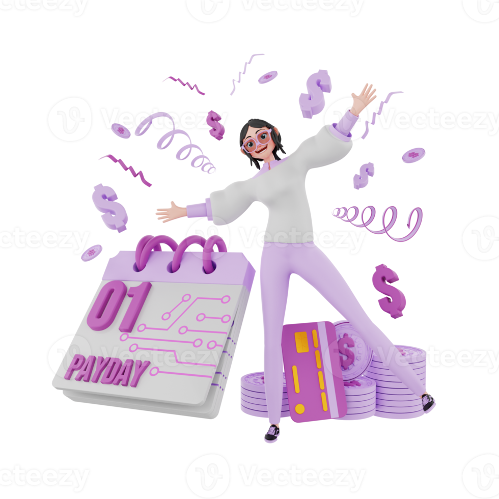 Free 3d render Pay day illustration 18107353 PNG with Transparent
