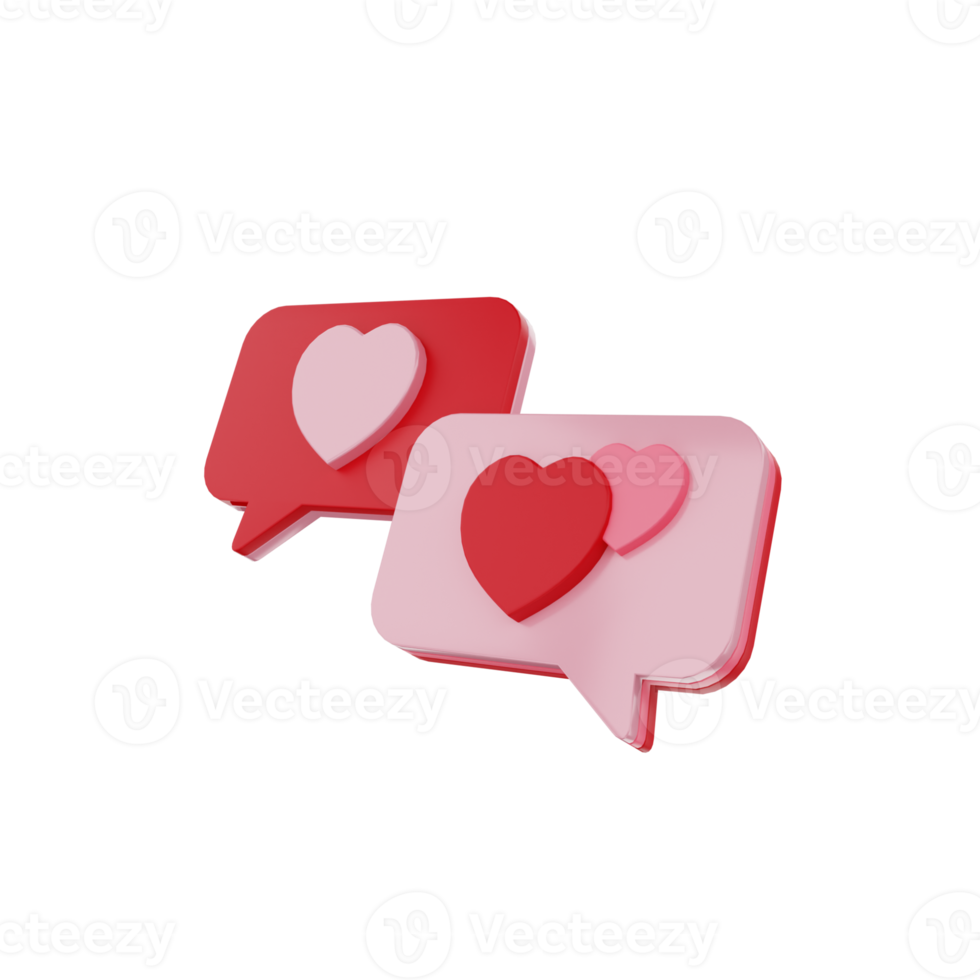 3d render icon valentine day illustration png