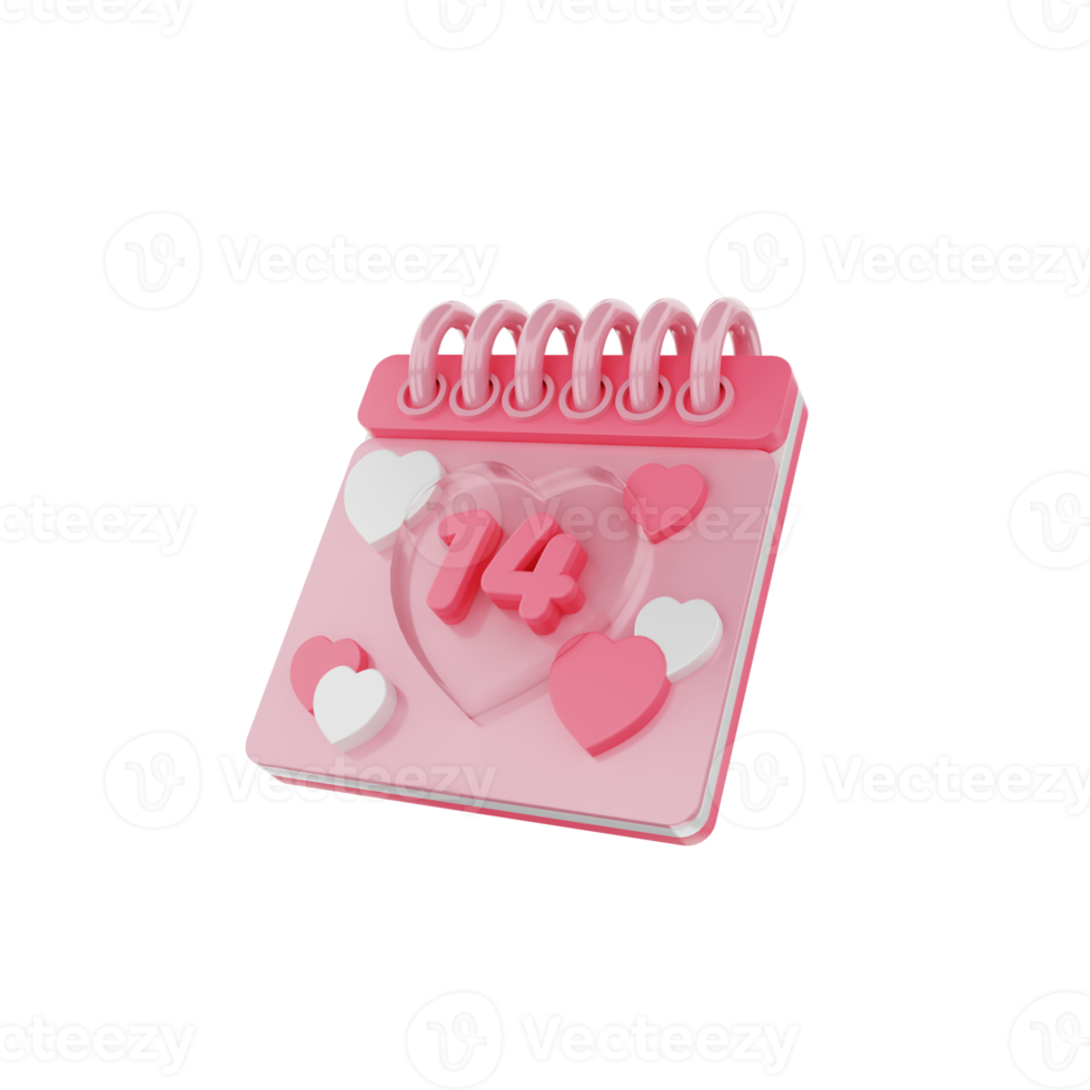3d render icon valentine day illustration png
