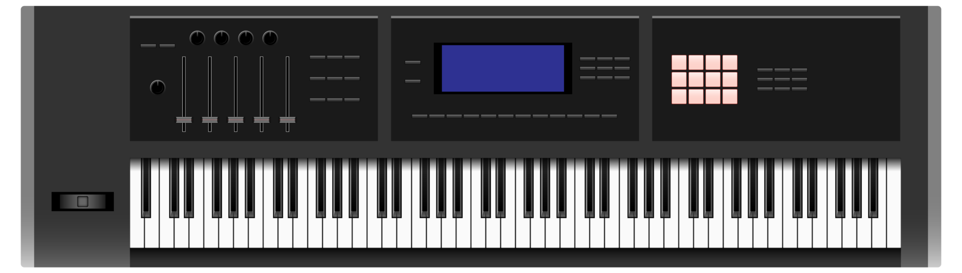 Top view of synthesizer keyboard 18107396 PNG
