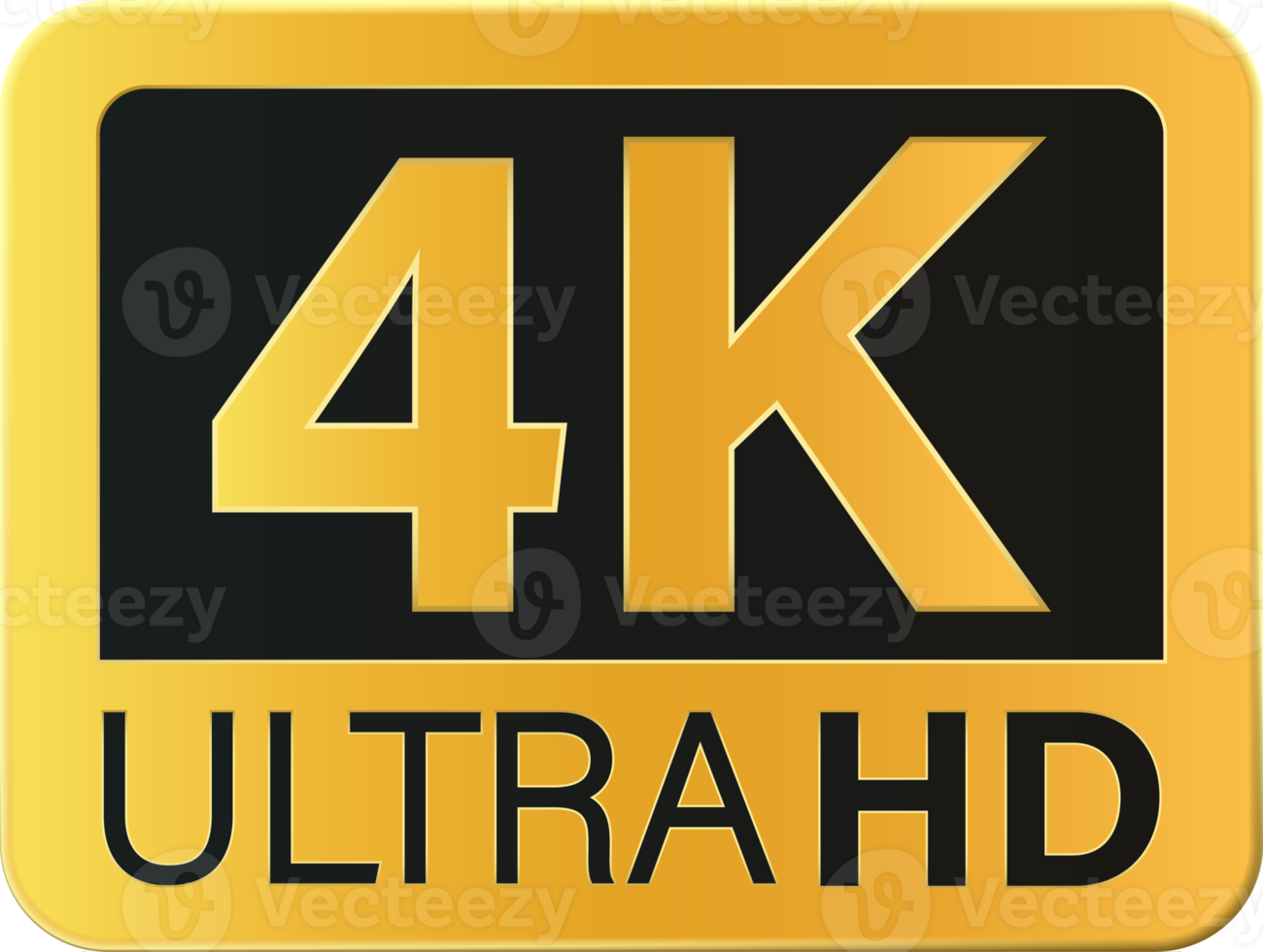 Icono de signo de resolución ultra hd de 4k png