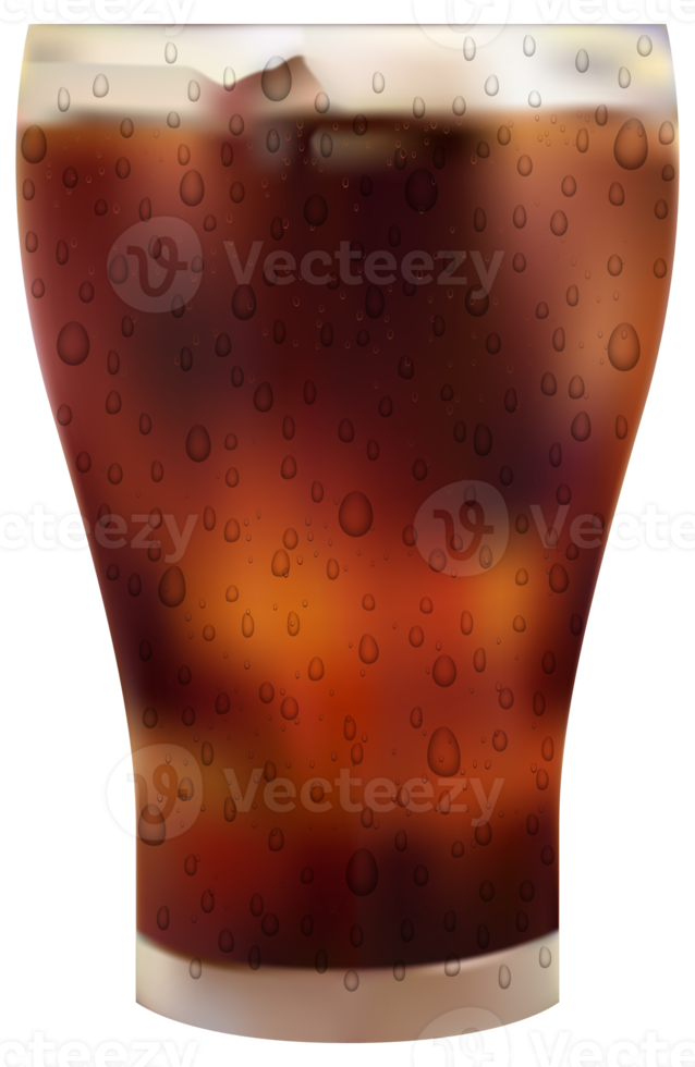 Cola glass with ice png