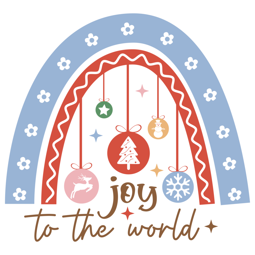 Joy To The World Christmas Rainbow png