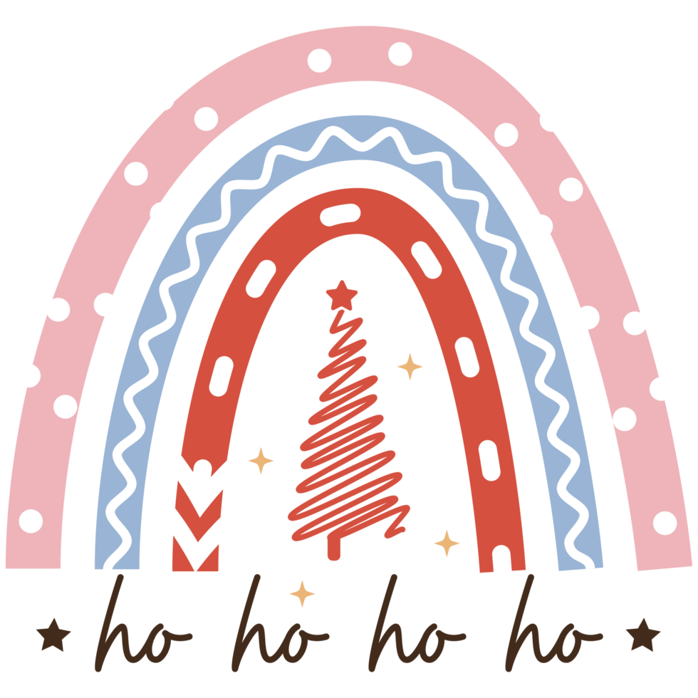 ho ho ho Weihnachtsregenbogen png