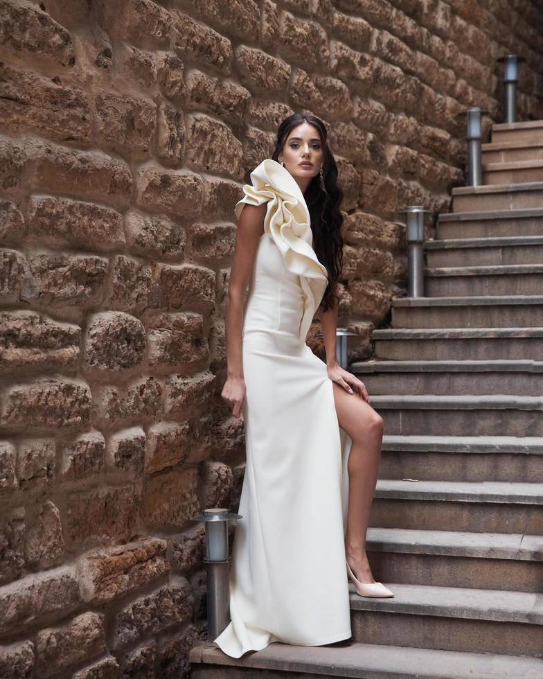 Elegant bride in a wedding dress photo