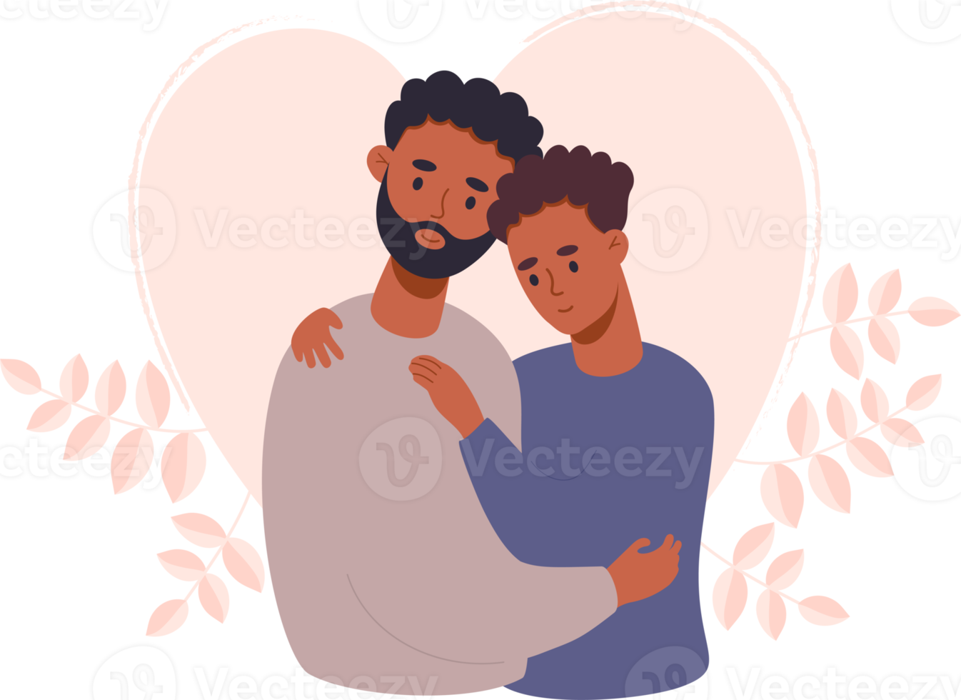 Happy black LGBT family. gay couple png