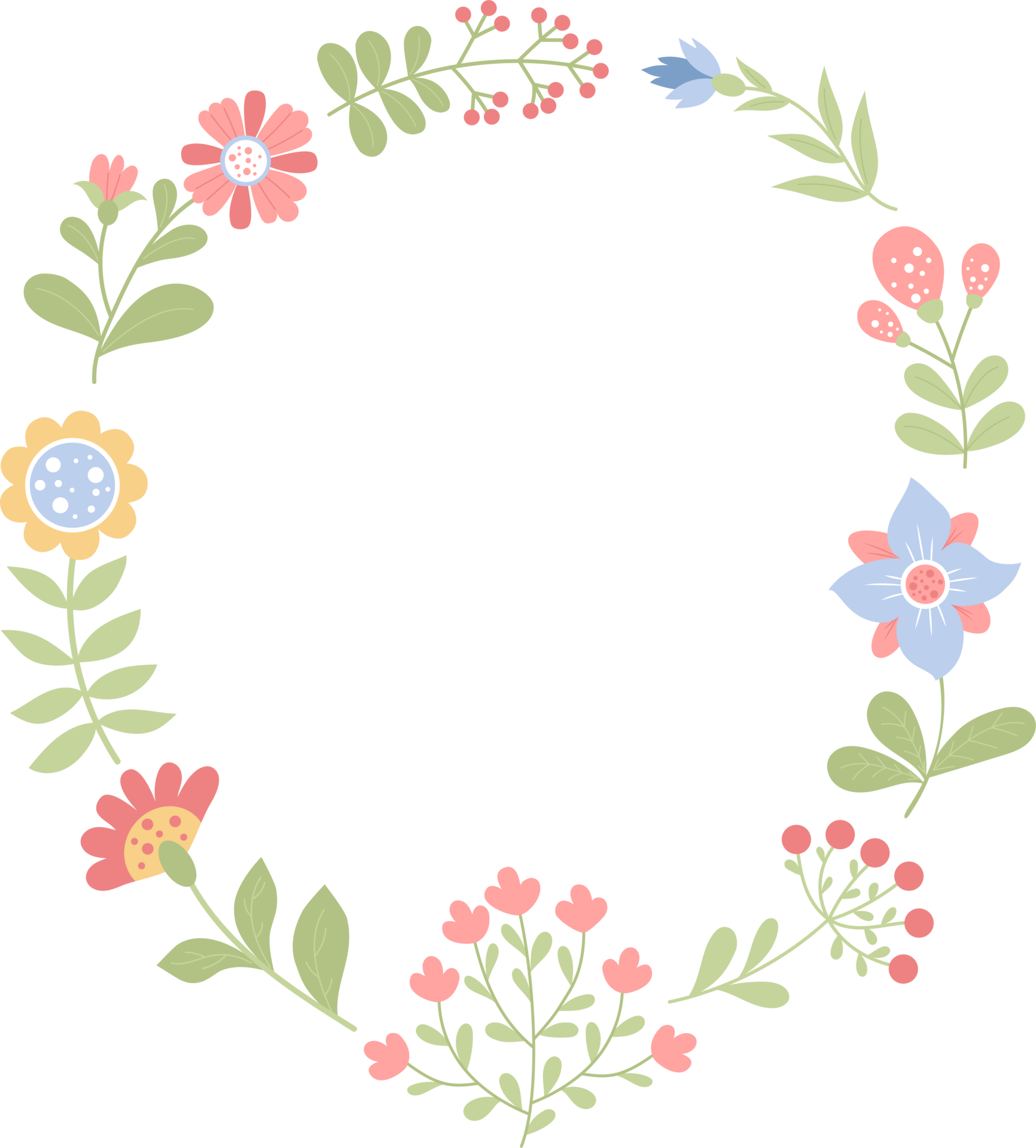 Free round flower frame. 18107575 PNG with Transparent Background