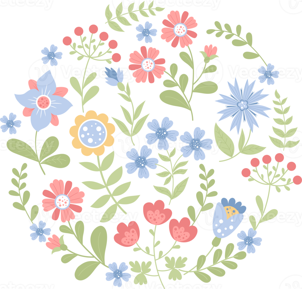 Round flower ball of flowers png