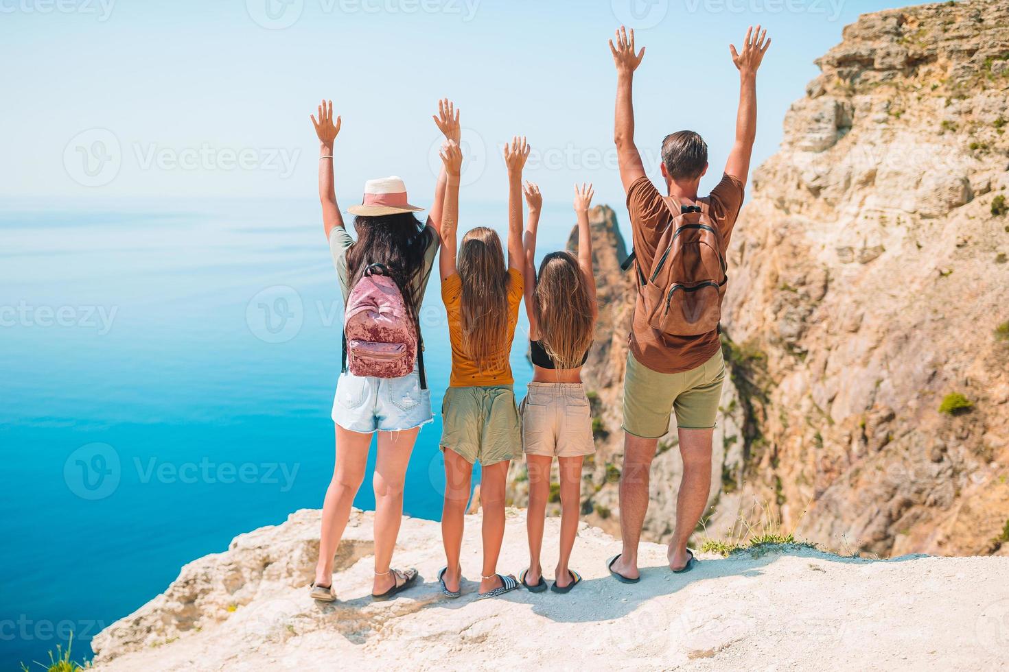 Happy family on vacation in the mountains photo