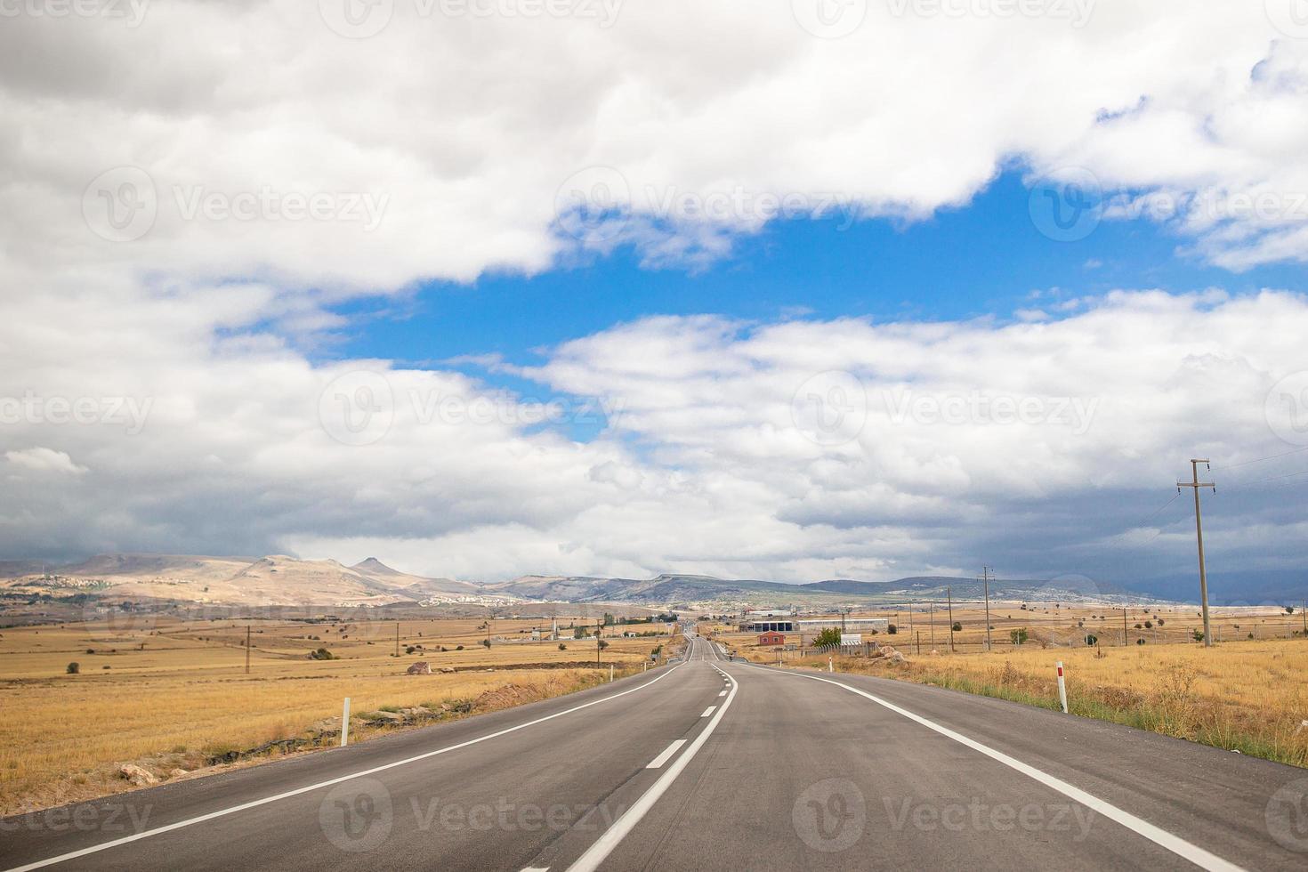 Urban landscape road with blue sky photo