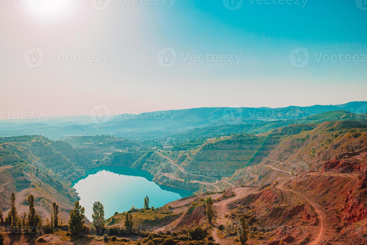 Beautiful seascape. Amazing composition of nature with mountains and cliffs. photo