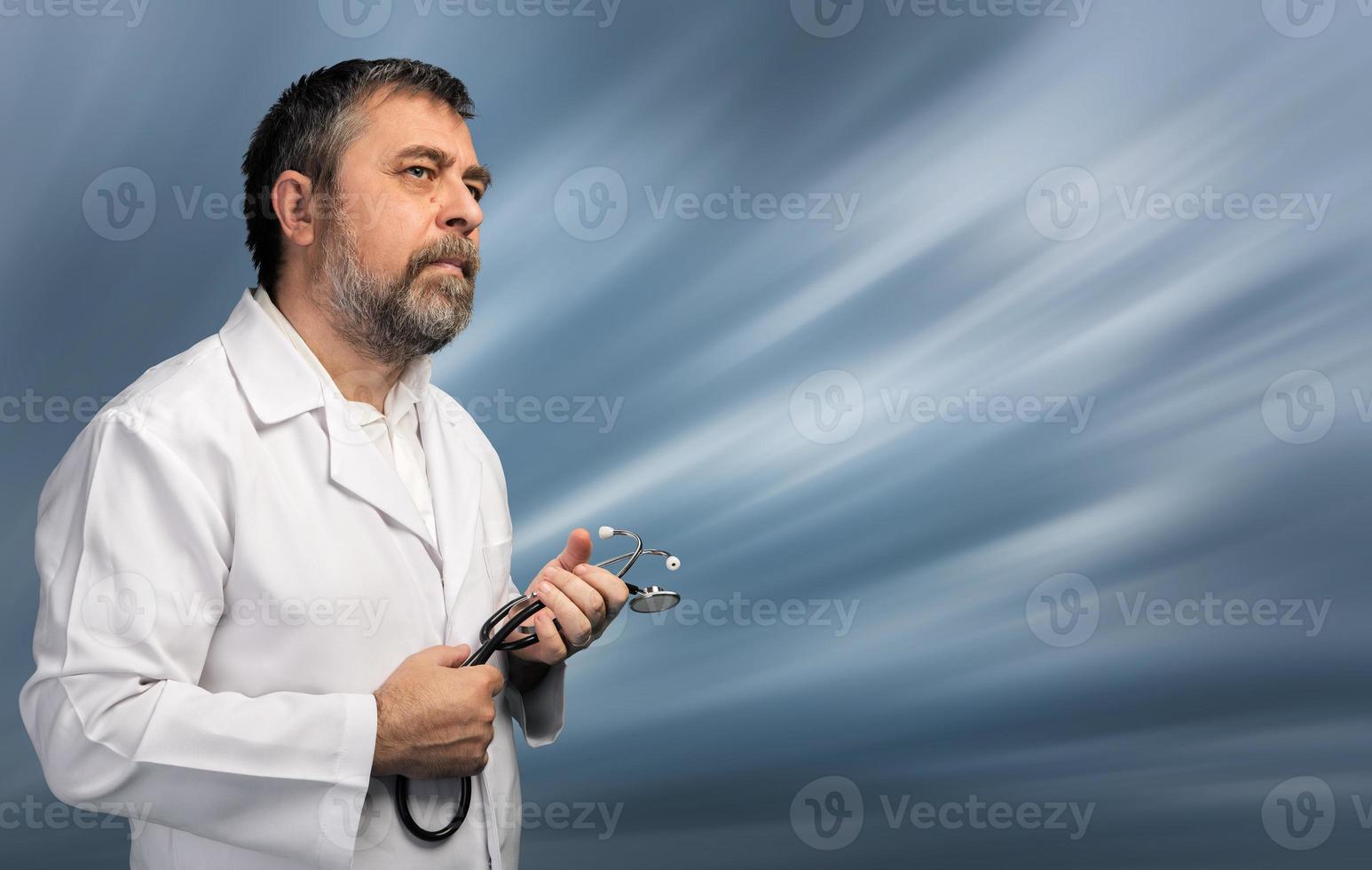 medical doctor with stethoscope photo