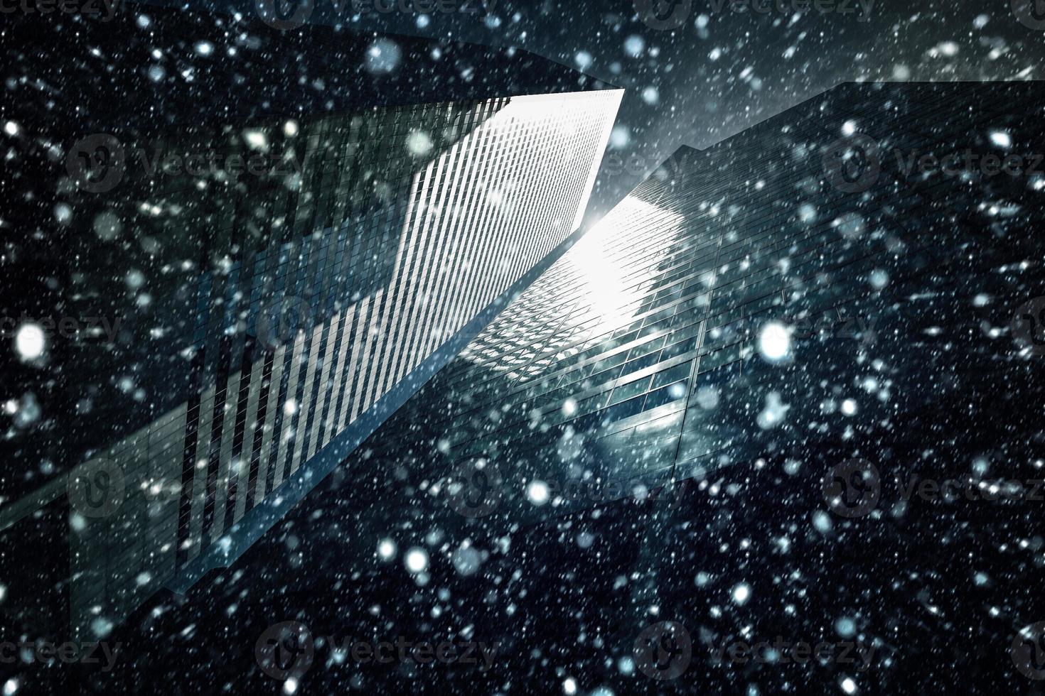 Winter Manhattan in the snowfall photo