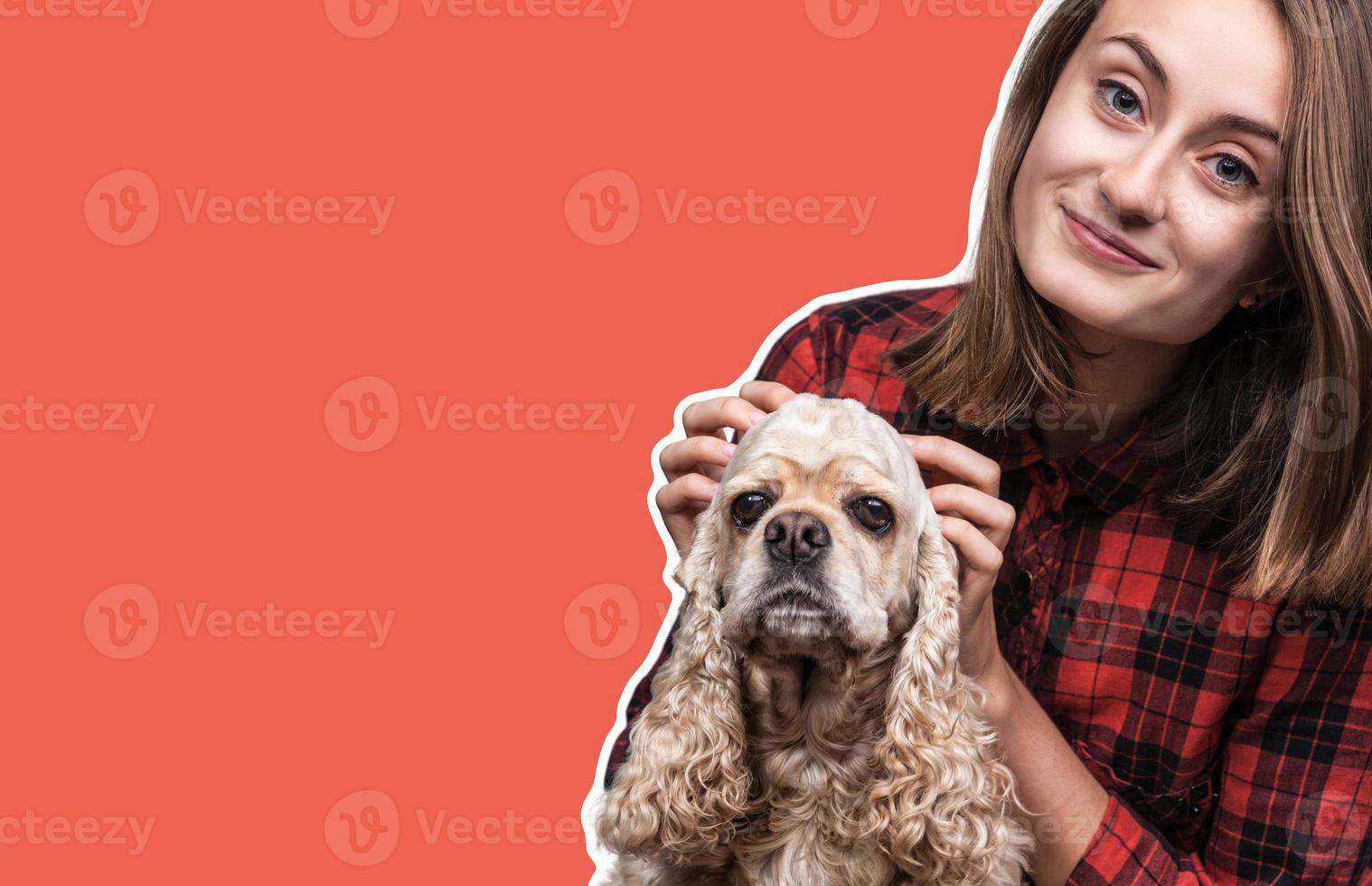 Young woman with a dog photo