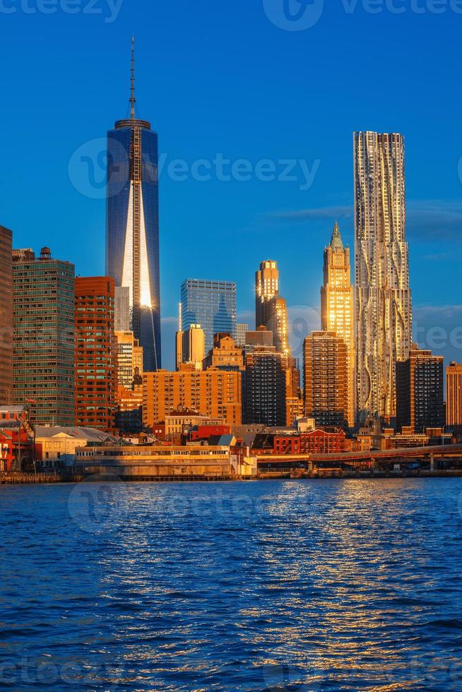 Lower Manhattan skyline along the East River photo
