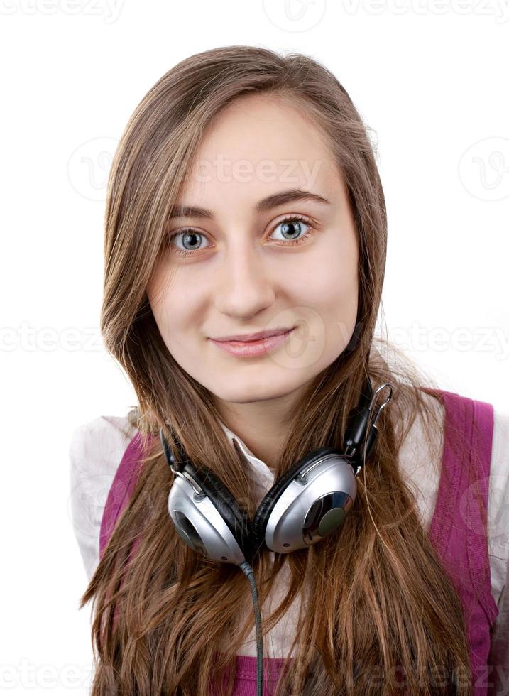 Girl with headphones photo