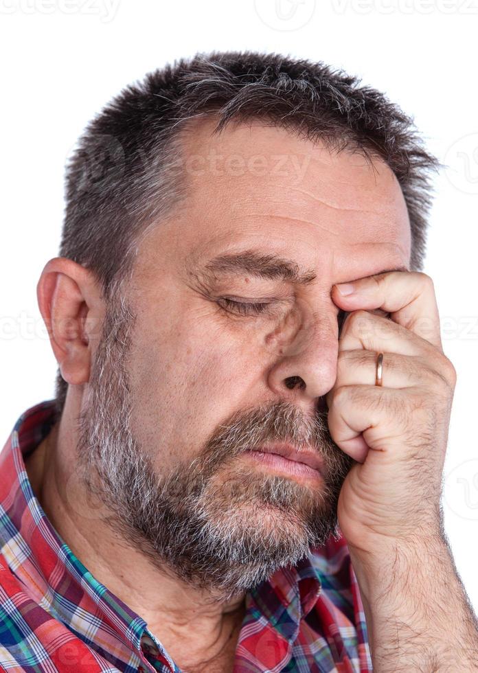 Middle age man suffering from a headache photo
