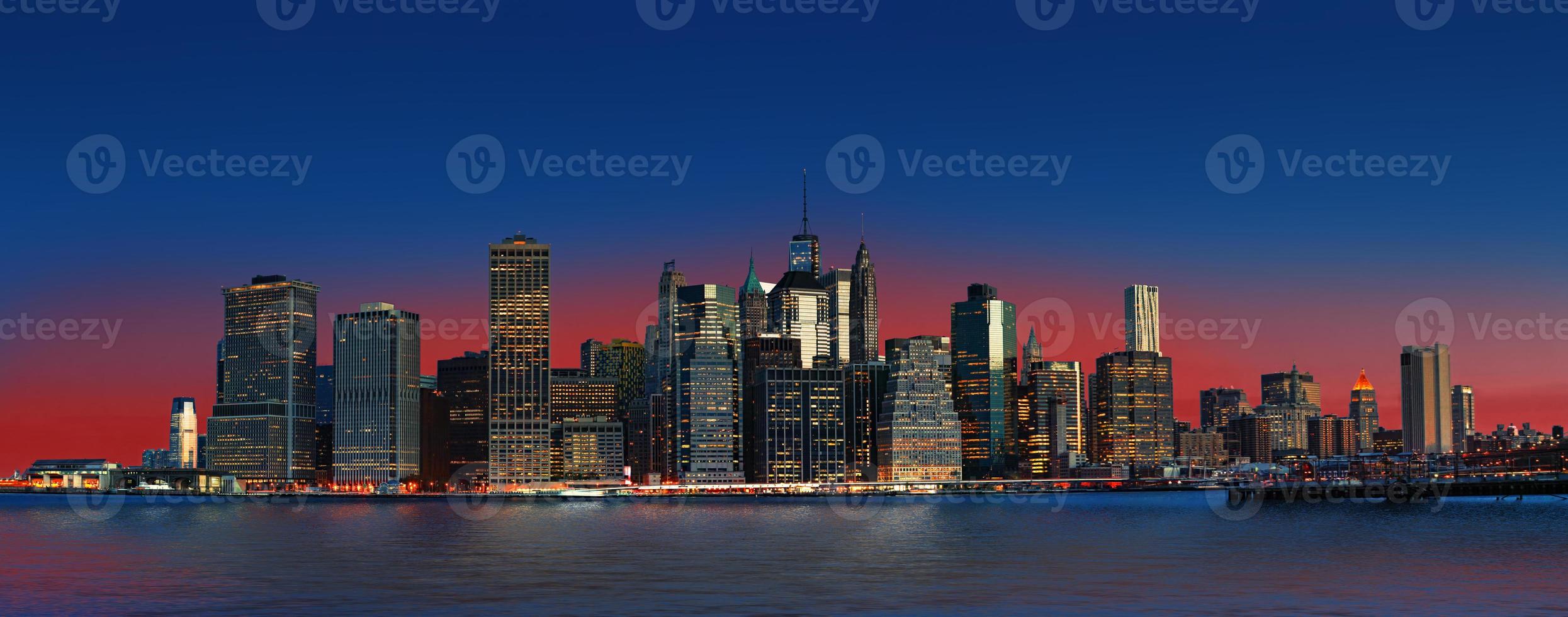 Manhattan in New York City at night photo
