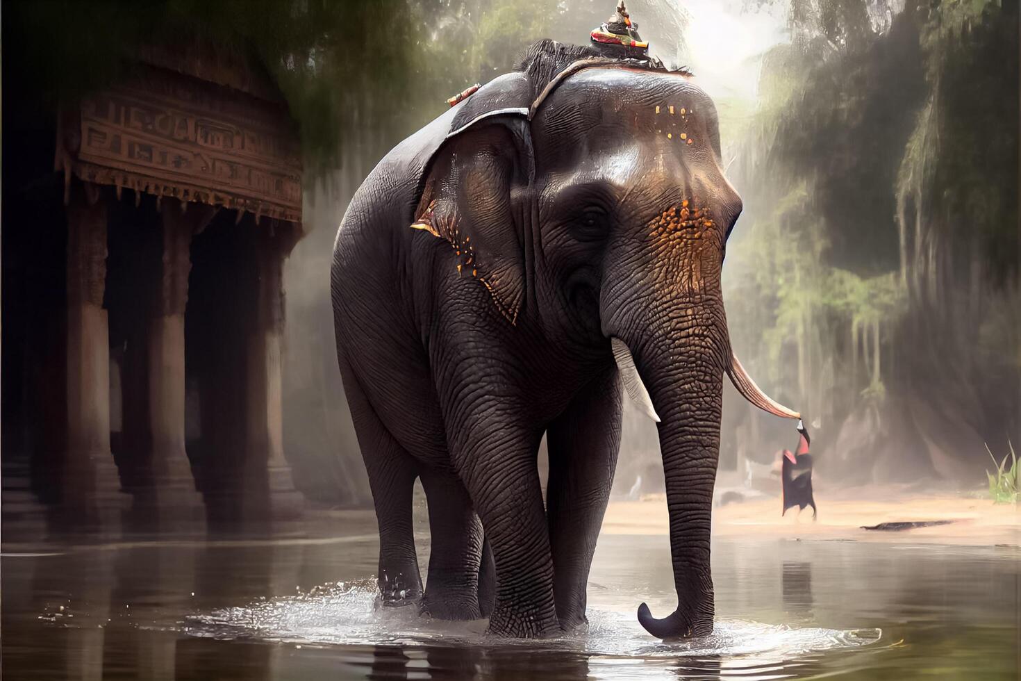 día del elefante tailandés 13 de marzo arte generado por ai foto