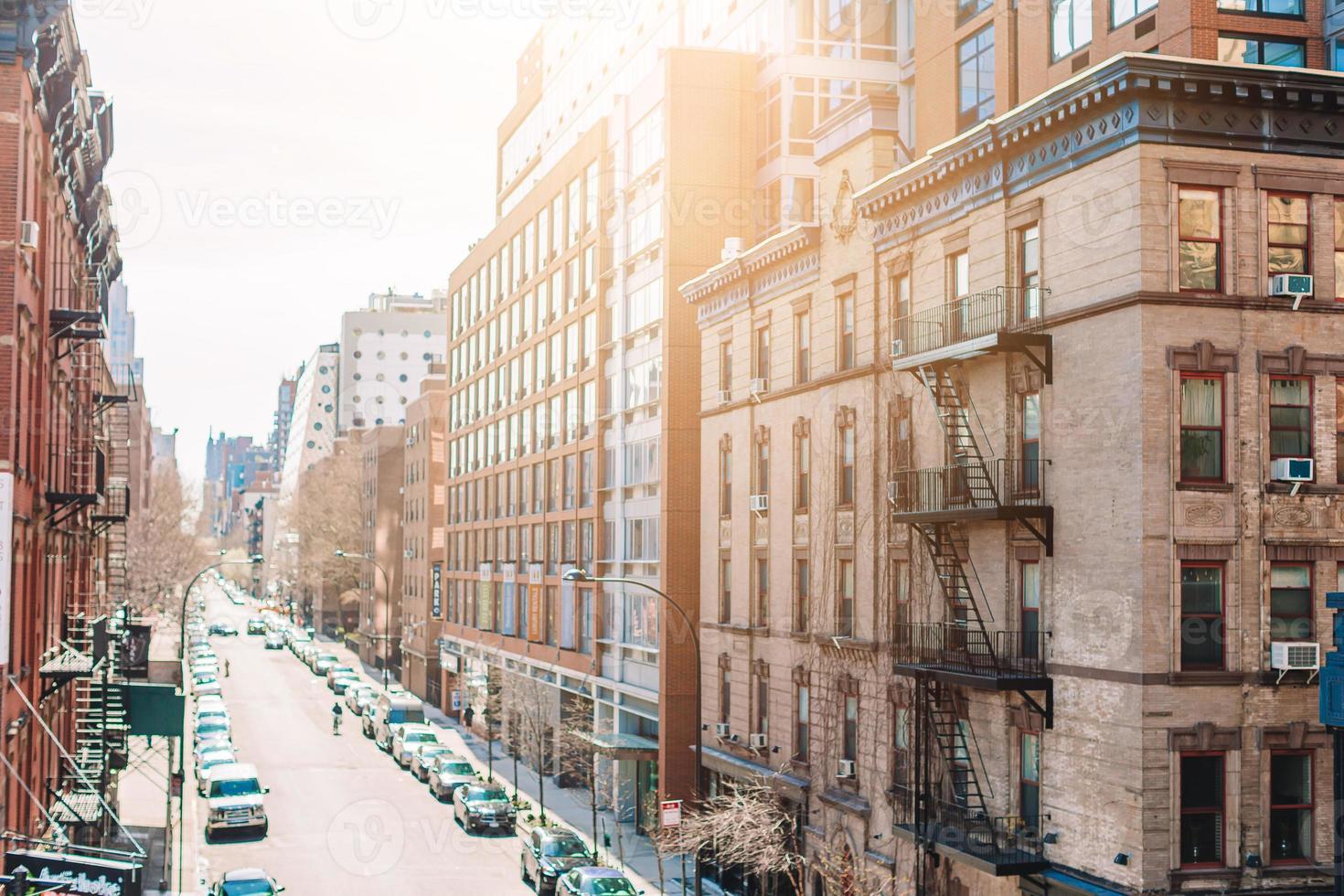 Empty streets in West Village at New York Manhattan, USA photo