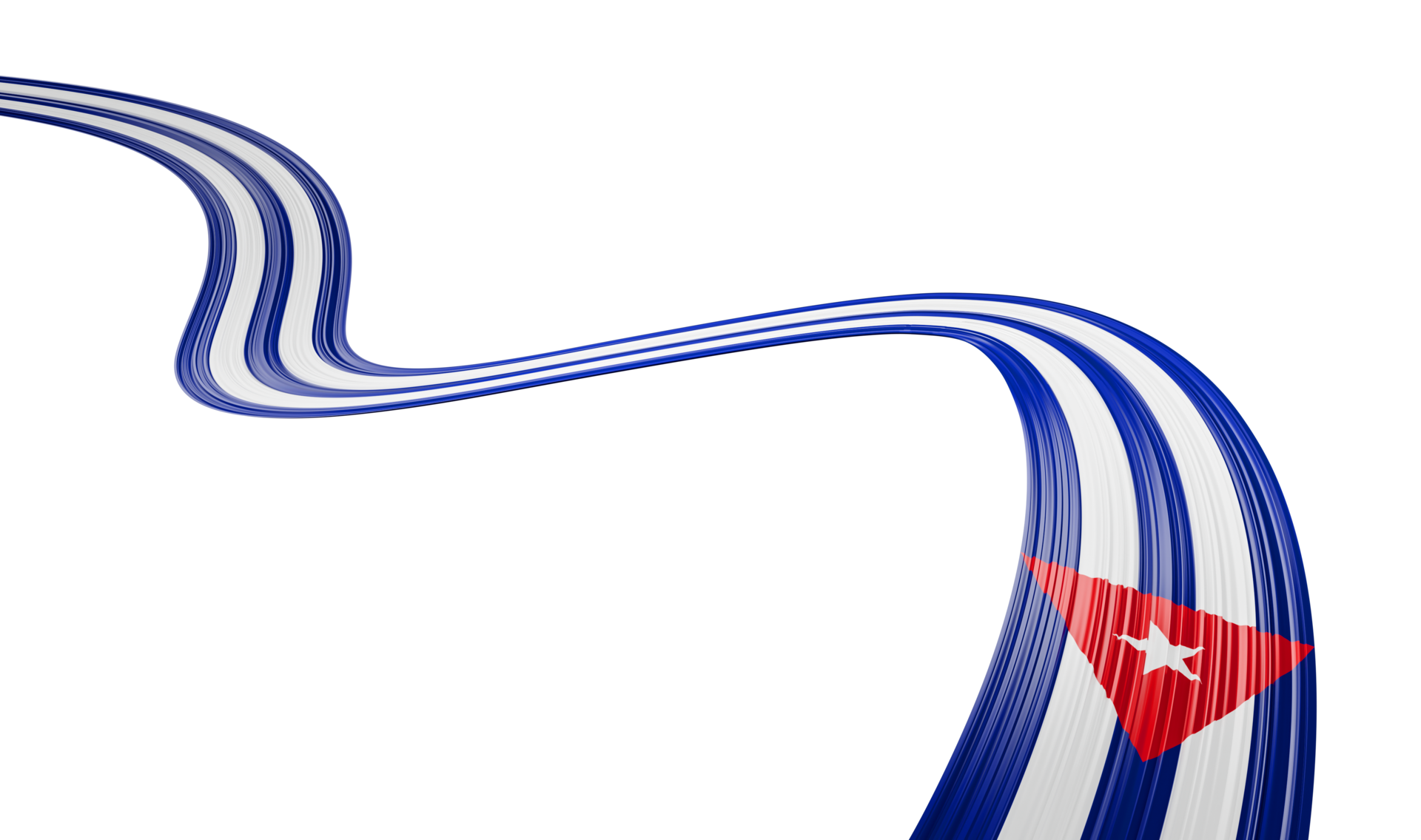 Free Cuba or Cuban flag wavy abstract ribbon background. 3d