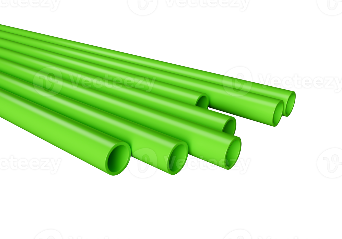 Green plastic pipe for hot water isolated png