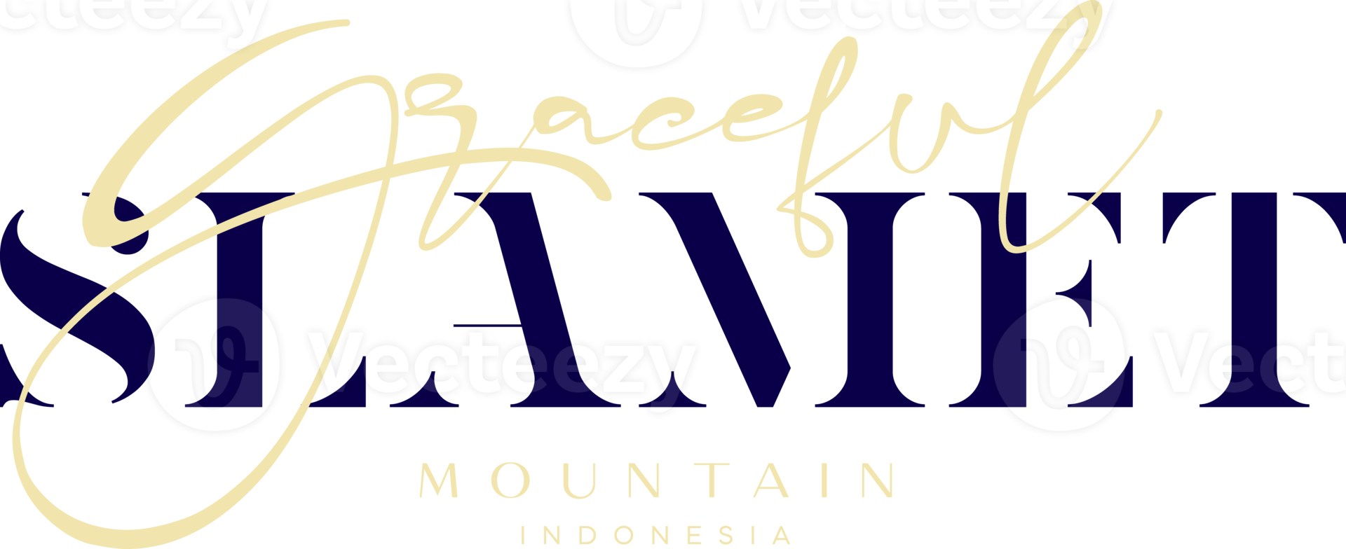 Mountain Slamet Graceful Indonesia Lettering for greeting card, great design for any purposes. Typography poster png