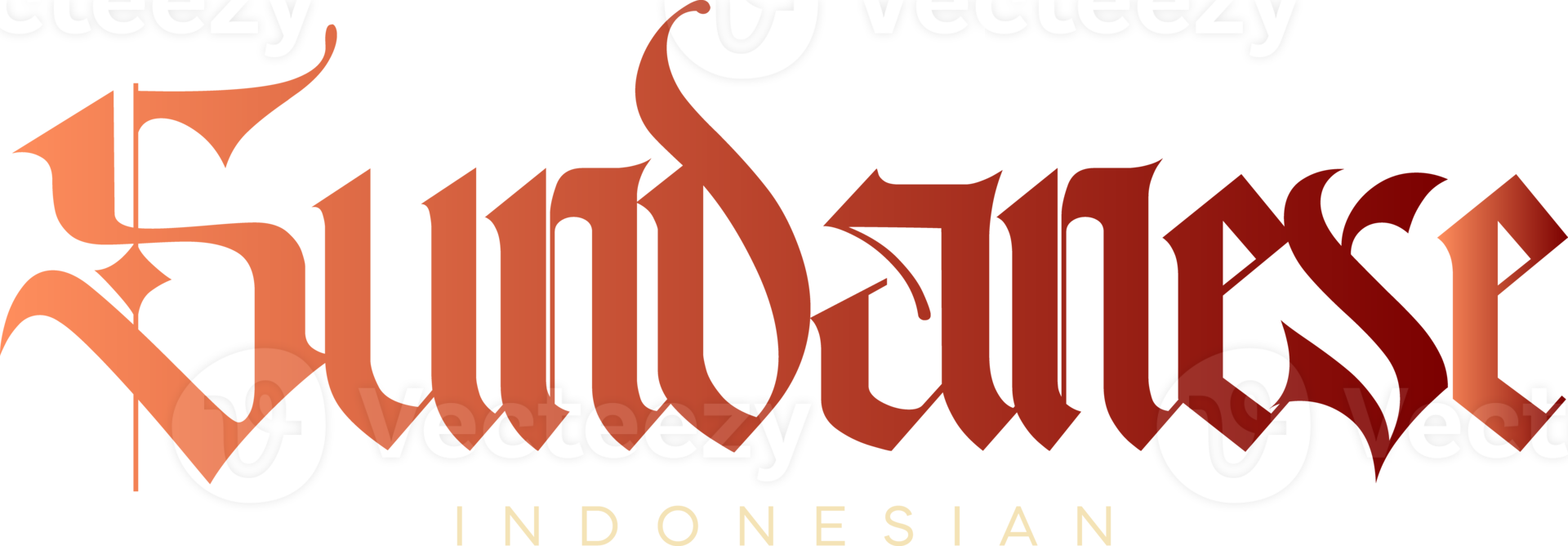 Sundanese Wonderful Indonesia Lettering for greeting card, great design for any purposes. Typography poster png