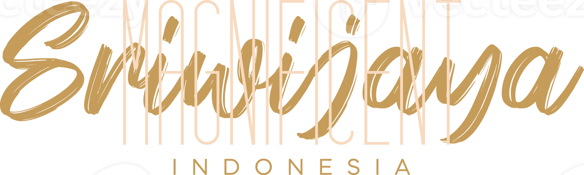 Sriwijaya Wonderful Indonesia Lettering for greeting card, great design for any purposes. Typography poster templates png