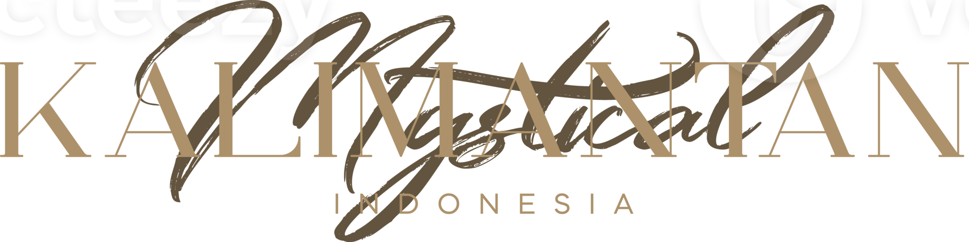 Kalimantan Wonderful Indonesia Lettering for greeting card, great design for any purposes. Typography poster png