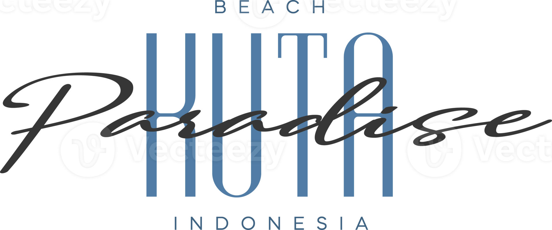 kuta paradiise Wonderful Indonesia Lettering for greeting card, great design for any purposes. Typography poster templates png