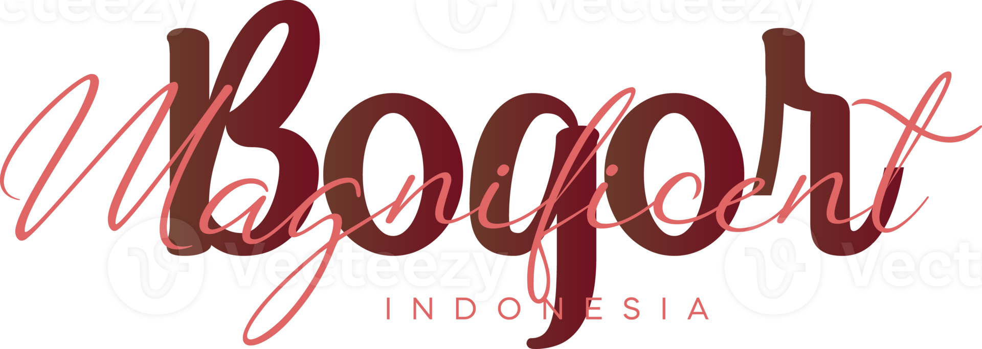 Bogor Magnificent Wonderfull Indonesia Lettering for greeting card, great design for any purposes. Typography poster templates png