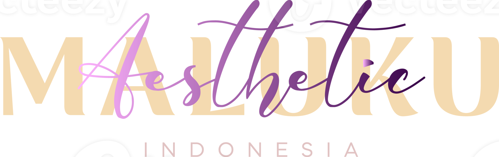 Maluku Wonderful Indonesia Lettering for greeting card, great design for any purposes. Typography poster png