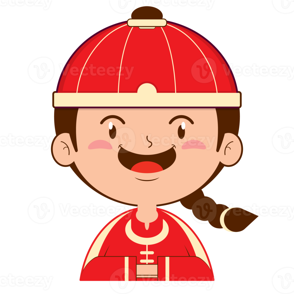 chinese boy happy face cartoon cute png