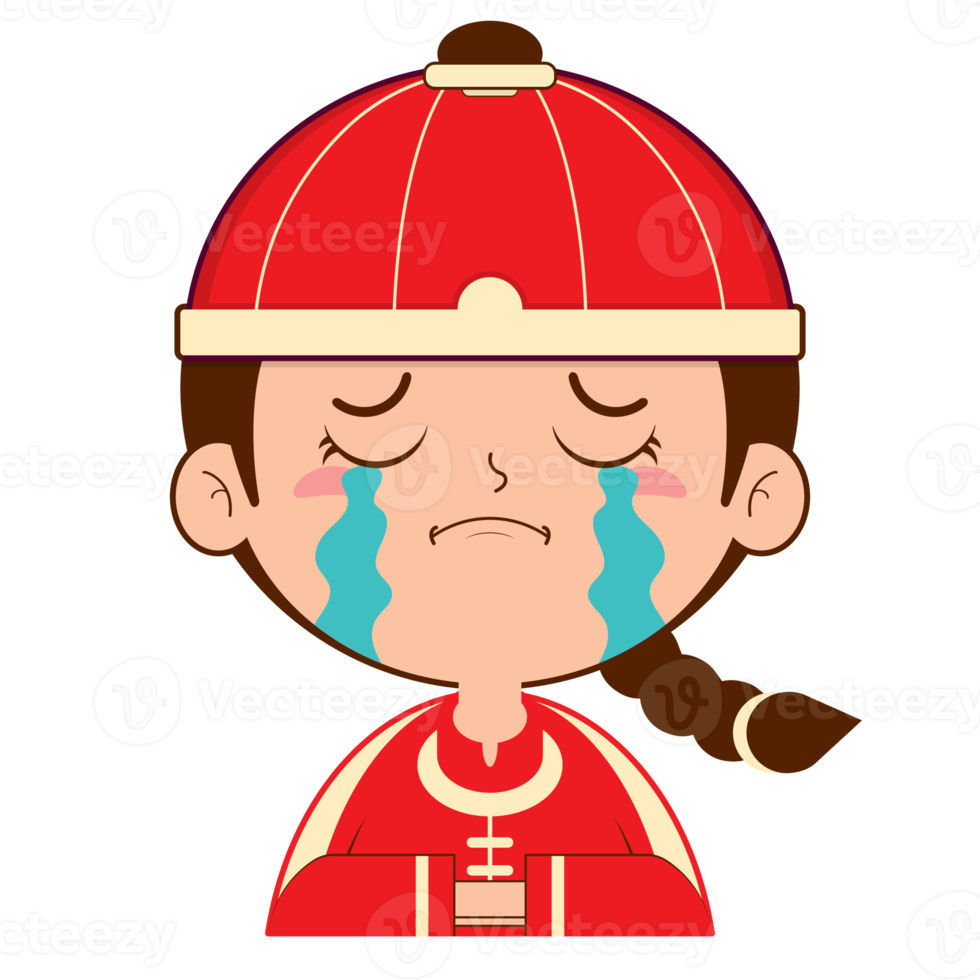 chinese boy crying face cartoon cute png