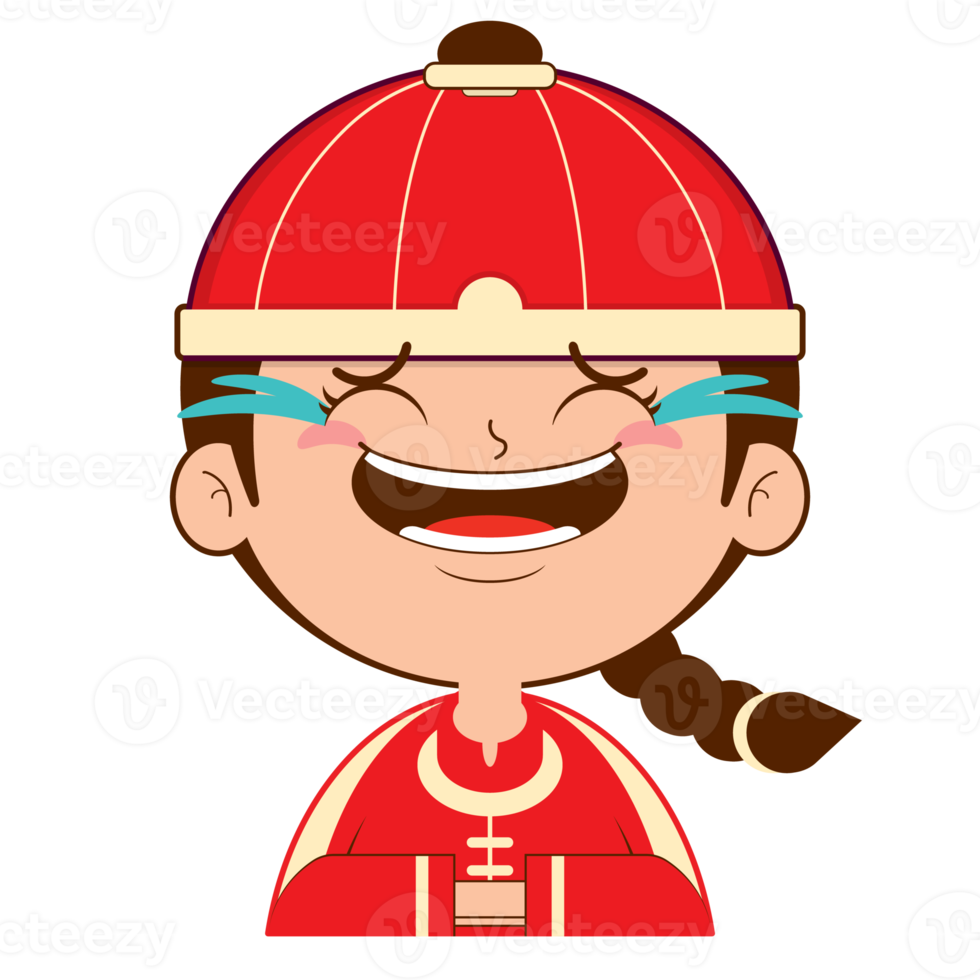 chinese boy laughing face cartoon cute png