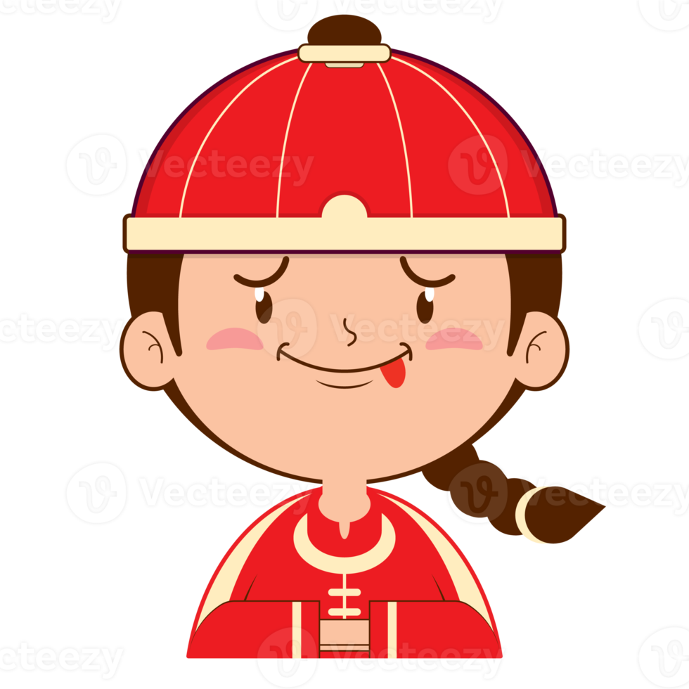 chinese boy playful face cartoon cute png