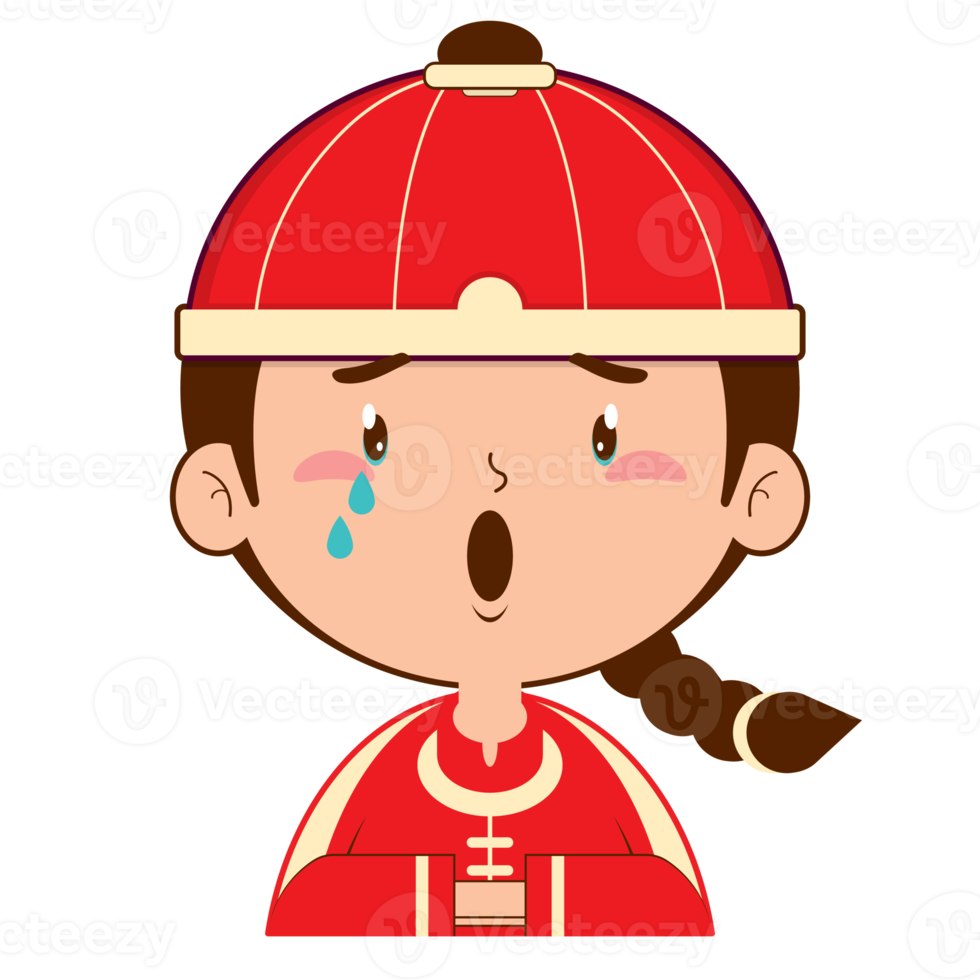 chinese boy crying face cartoon cute png