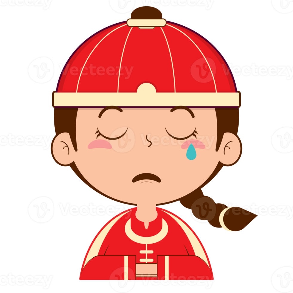 chinese boy crying face cartoon cute png