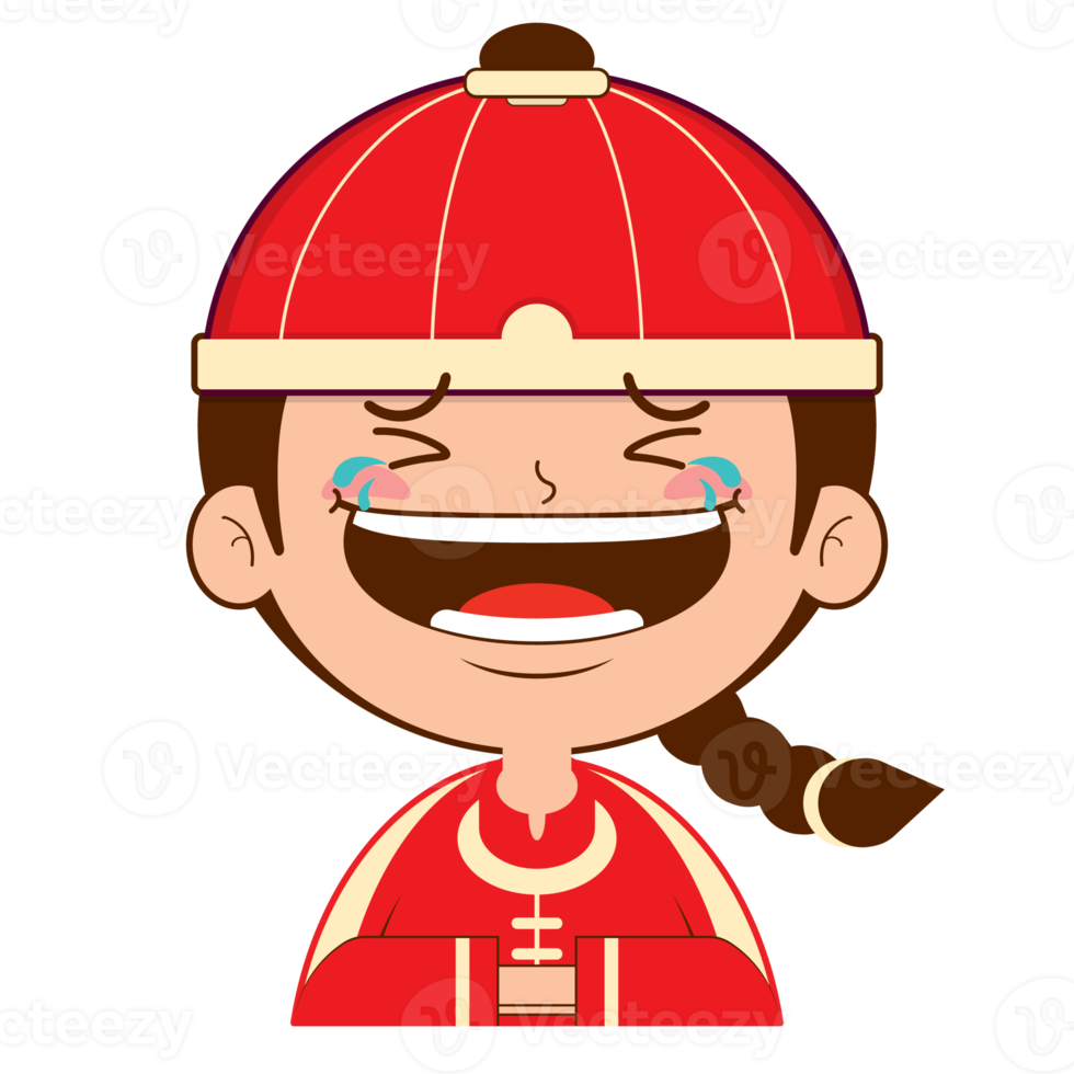 chinese boy laughing face cartoon cute png