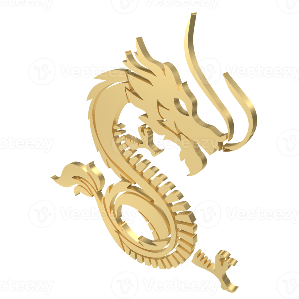 zodíaco do dragão para renderização em 3d do ano de 2024 png