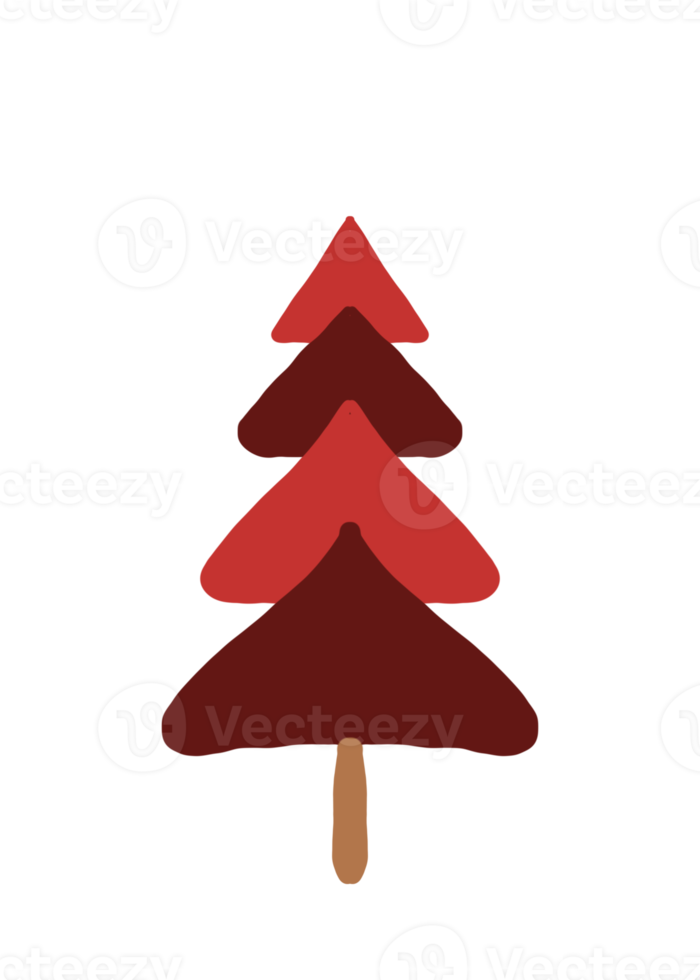 Watercolor Christmas tree cute png