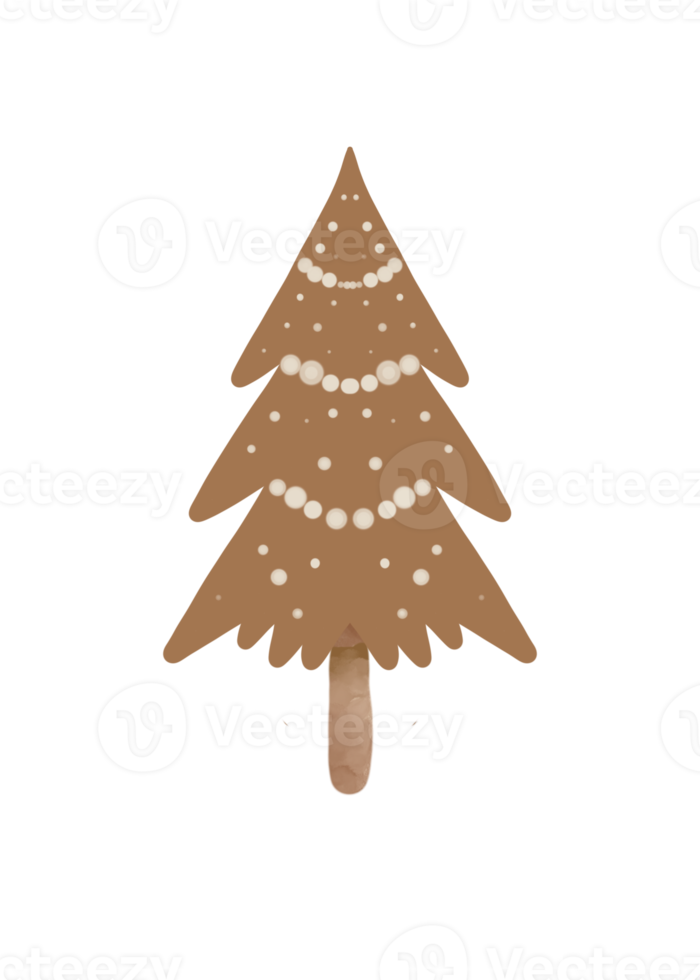 waterverf Kerstmis boom schattig png