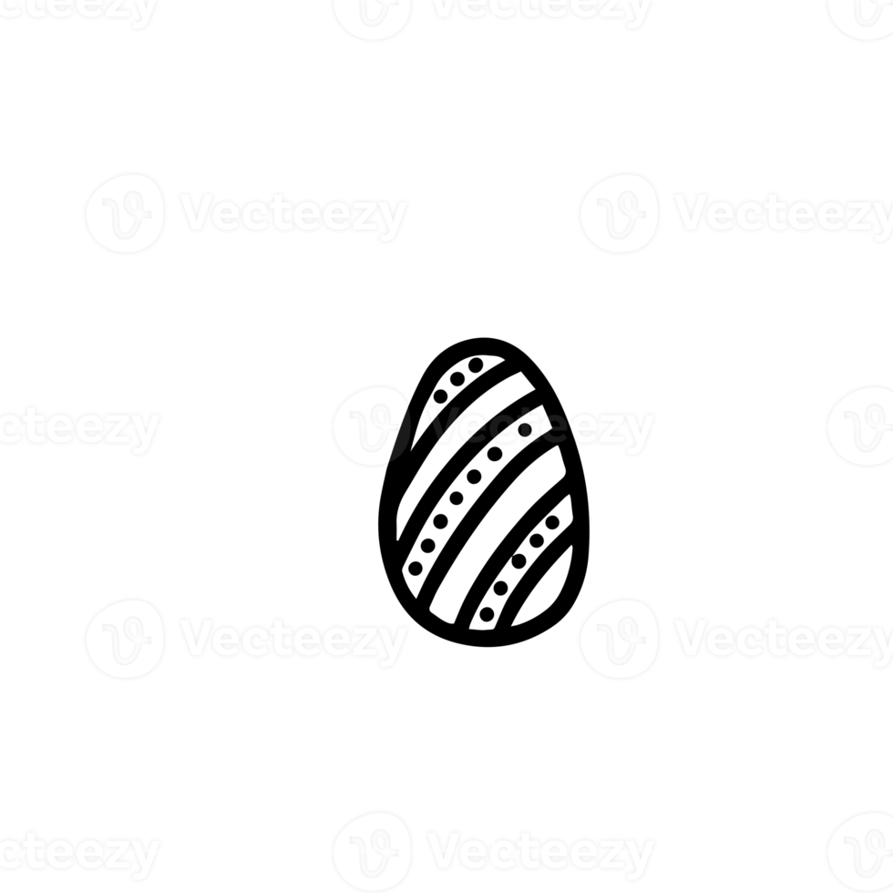 Easter egg illustration in the doodle style png
