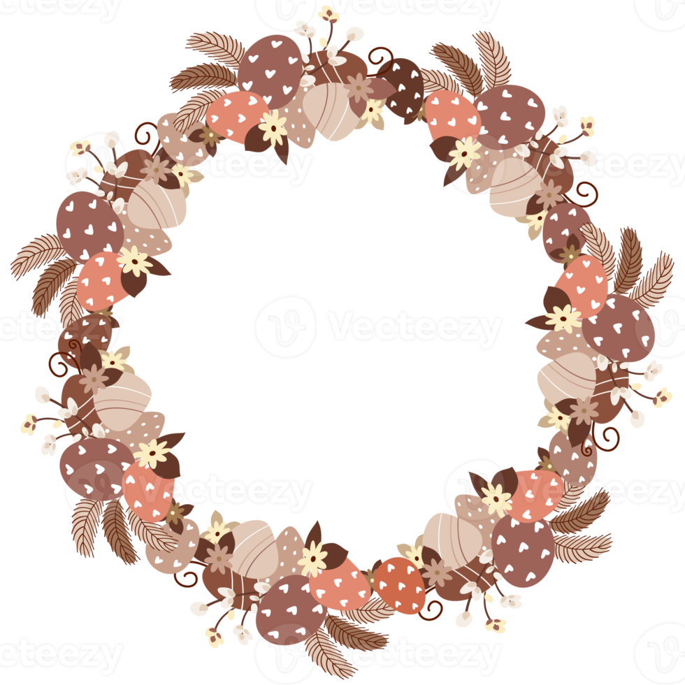 Easter wreath illustration png