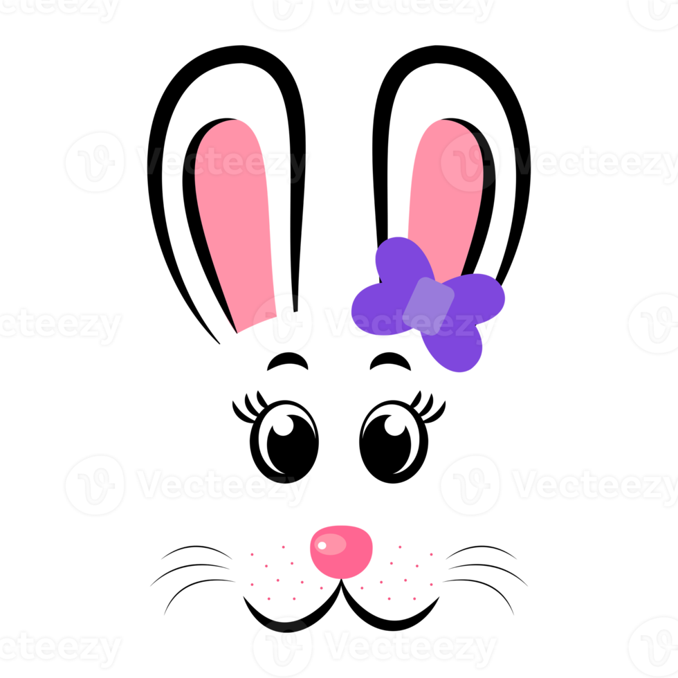 máscaras de conejito de dibujos animados con orejas png