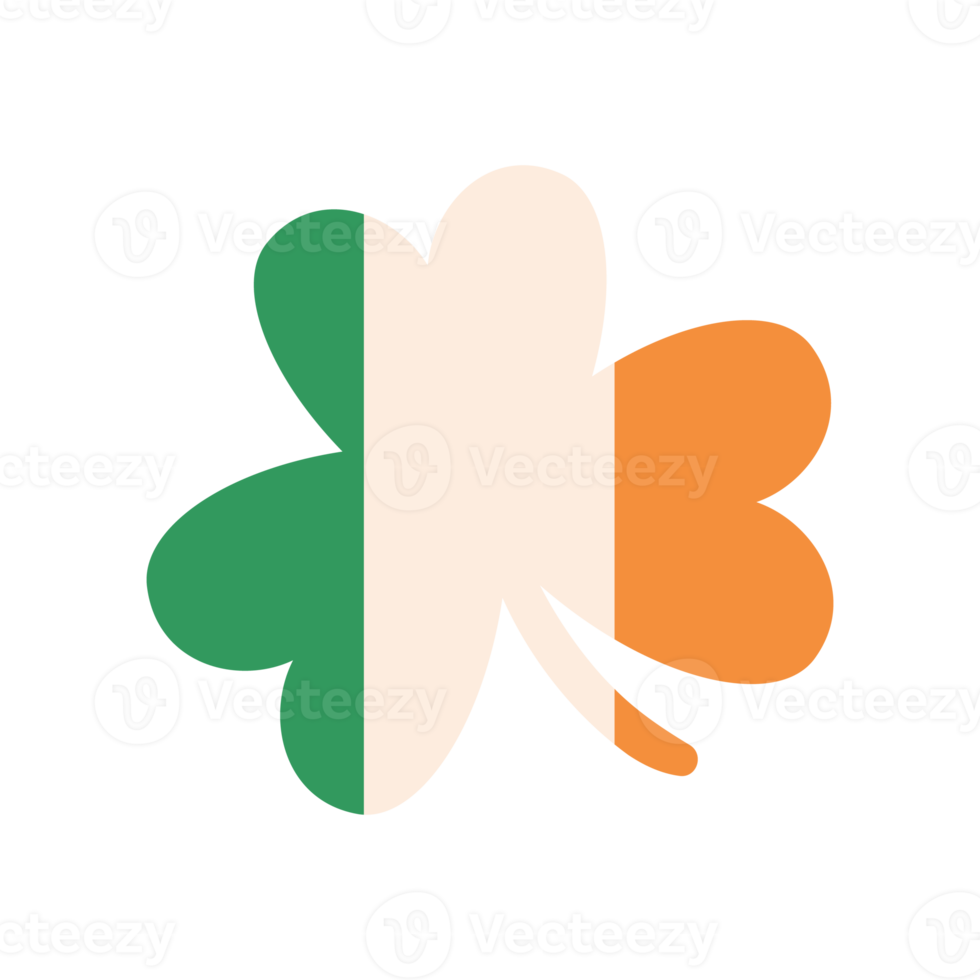 Irish flag on clover leaf background For St. Patrick's Day Party Decorations png