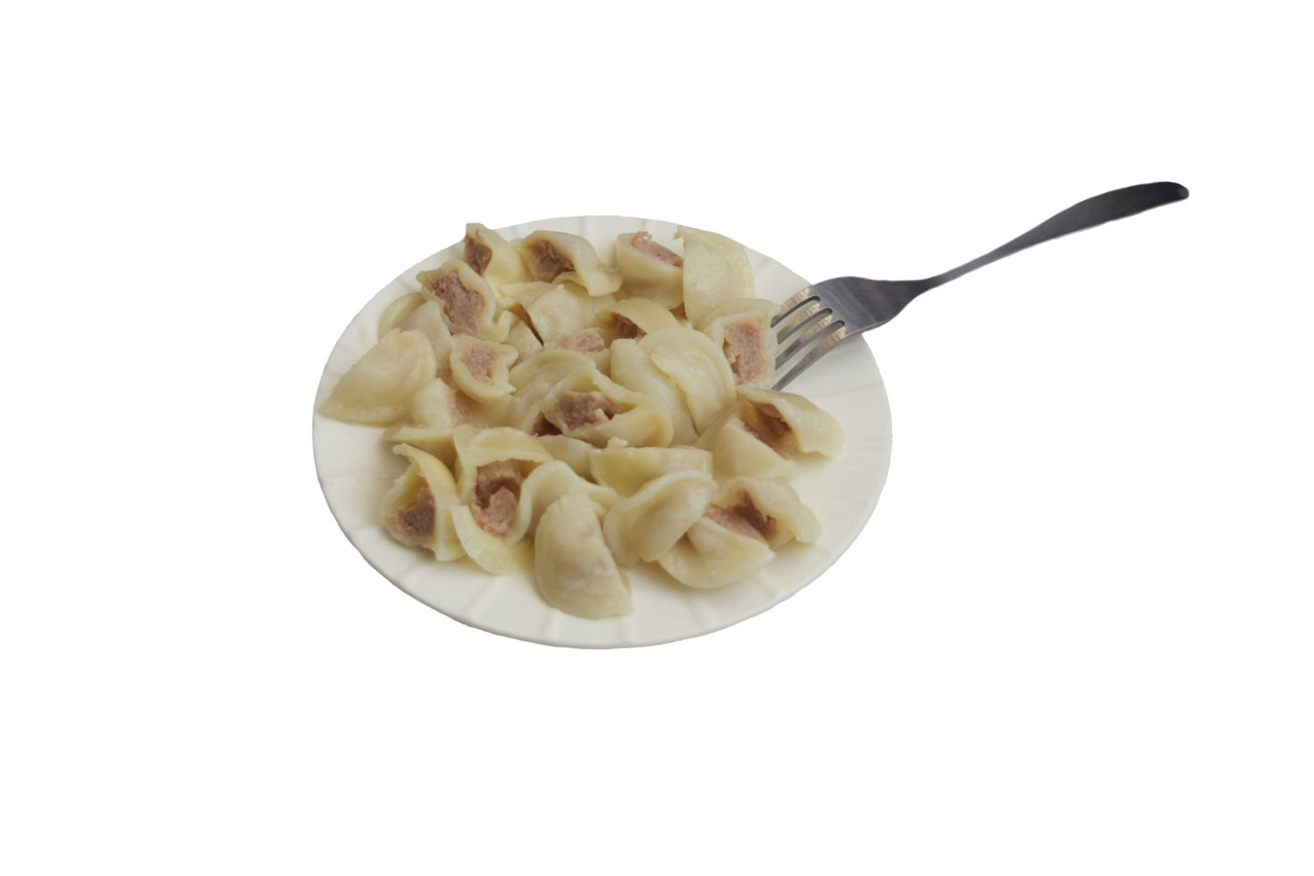 plate with sliced dumplings, ravioli on a transparent background png