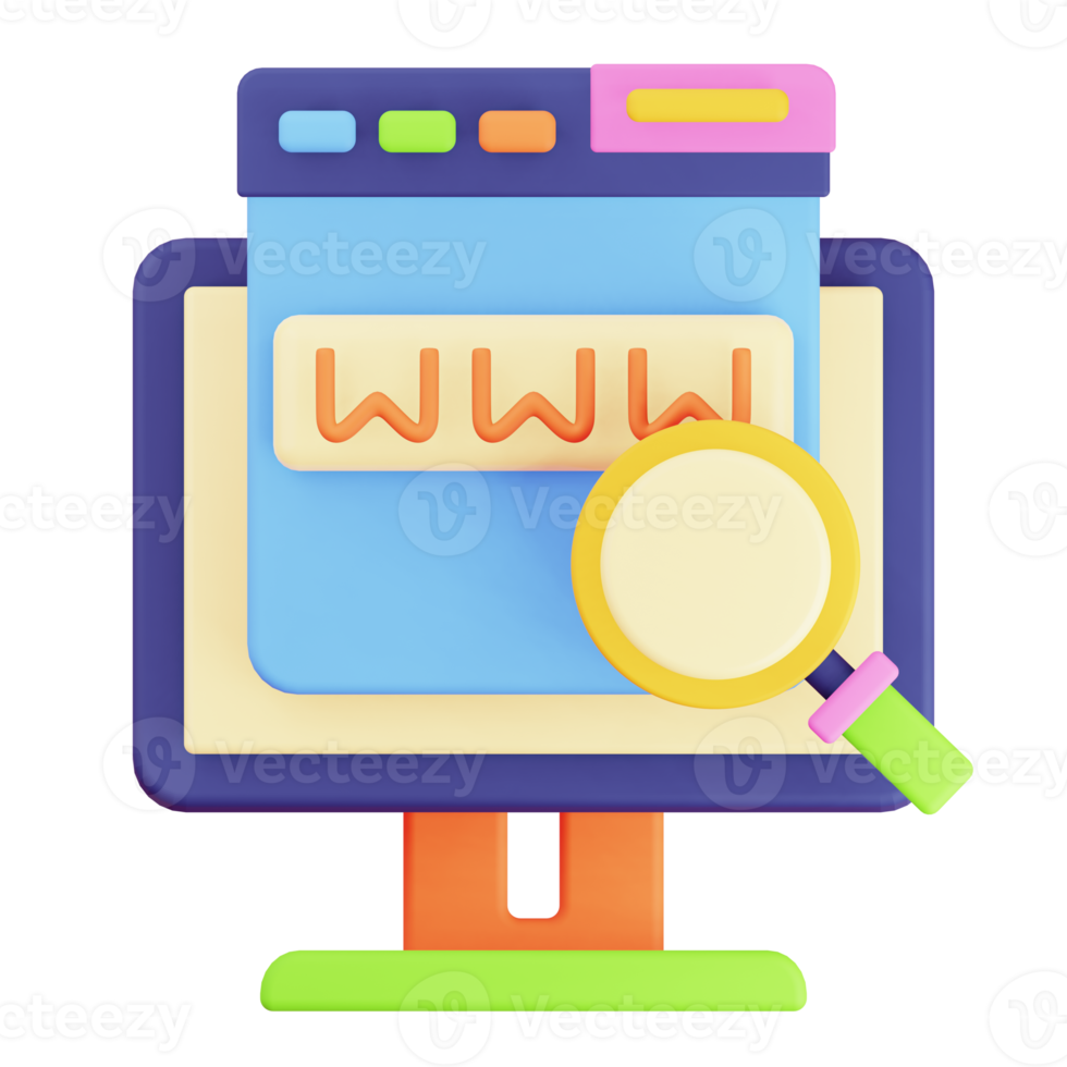 3d rendere tenere sotto controllo e del browser sito web ricerca icona png